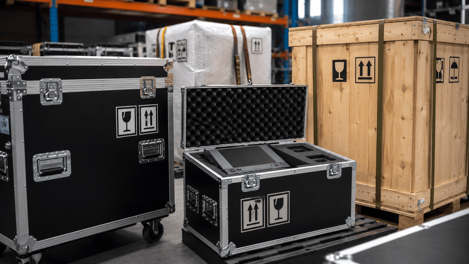 Flight cases y caja de madera para mercancía de alto valor