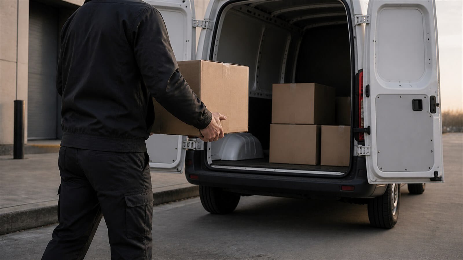 Escena editorial sobre descarga a mano en transporte regional